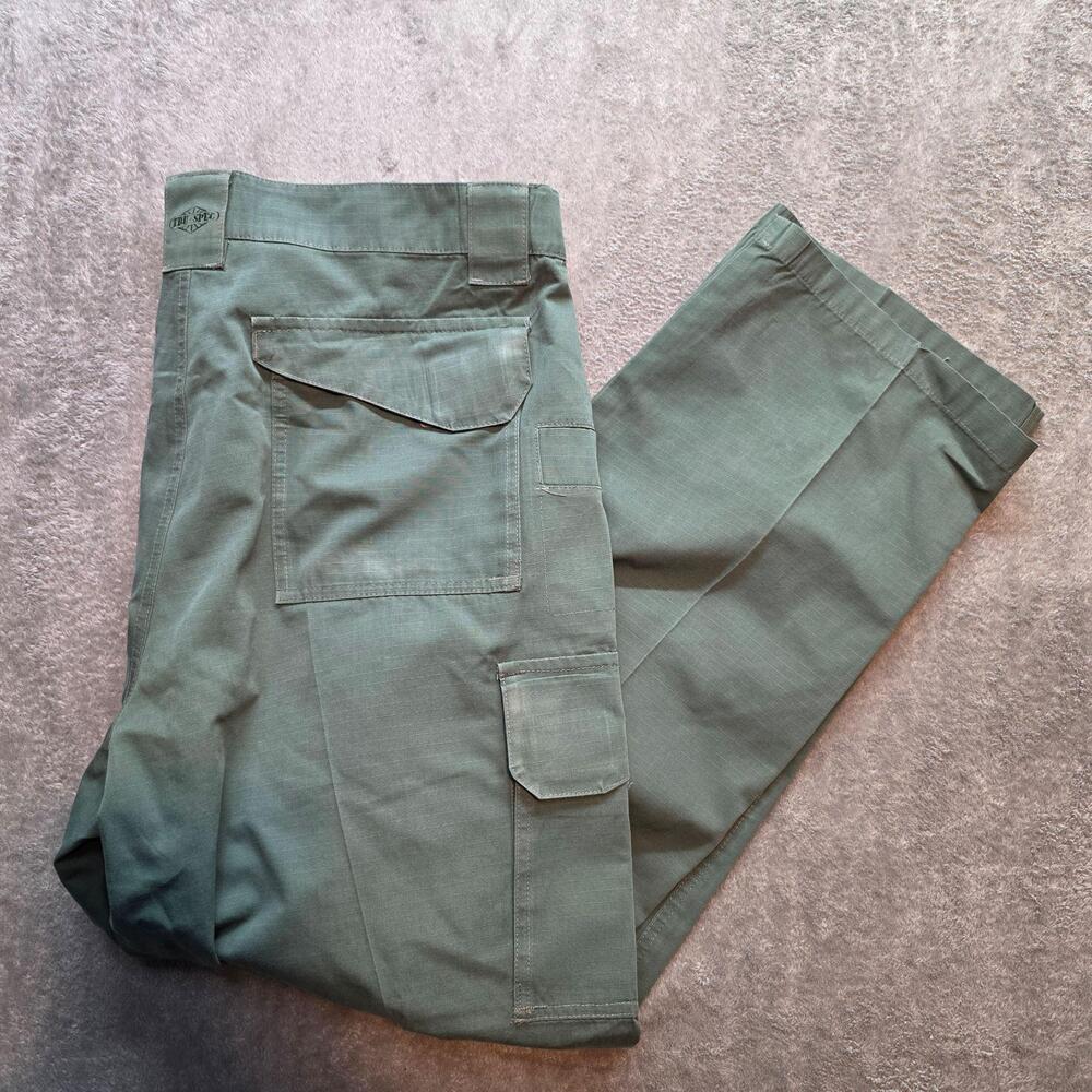 TRU-SPEC Cargo Pants Mens 40x32 Green Ripstop Tactical Army Workwear Pockets